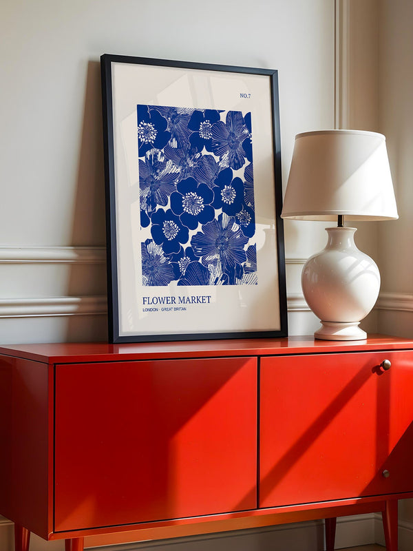 Blaue Blumen Vintage-Muster