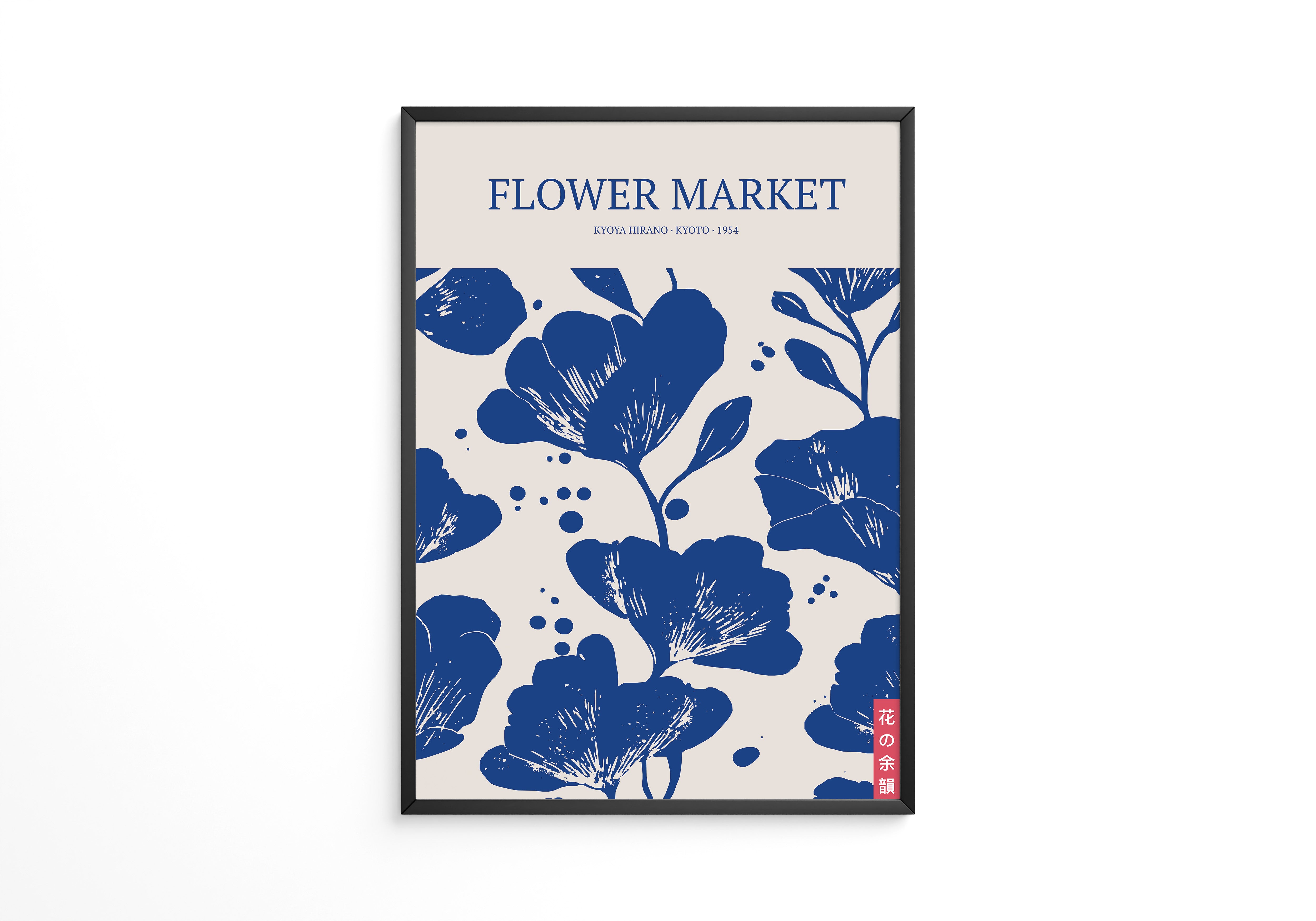 Blumen Blau Weiß Grafik