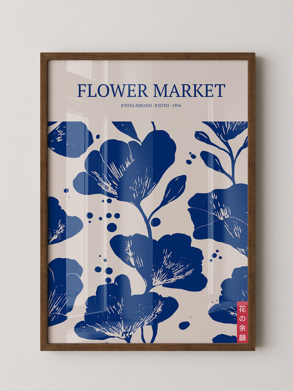 Blumen Blau Weiß Grafik