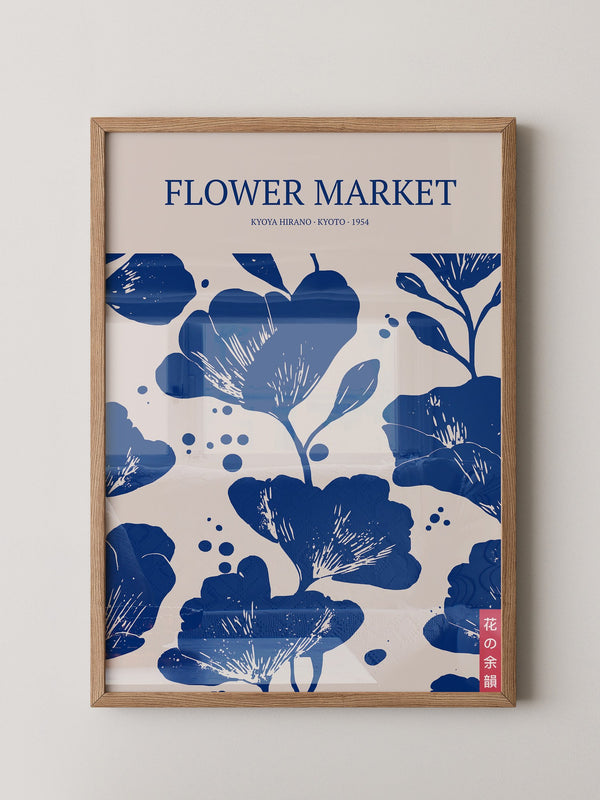 Blumen Blau Weiß Grafik