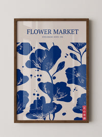 Blumen Blau Weiß Grafik