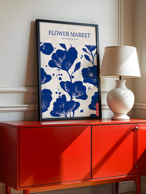 Blumen Blau Weiß Grafik