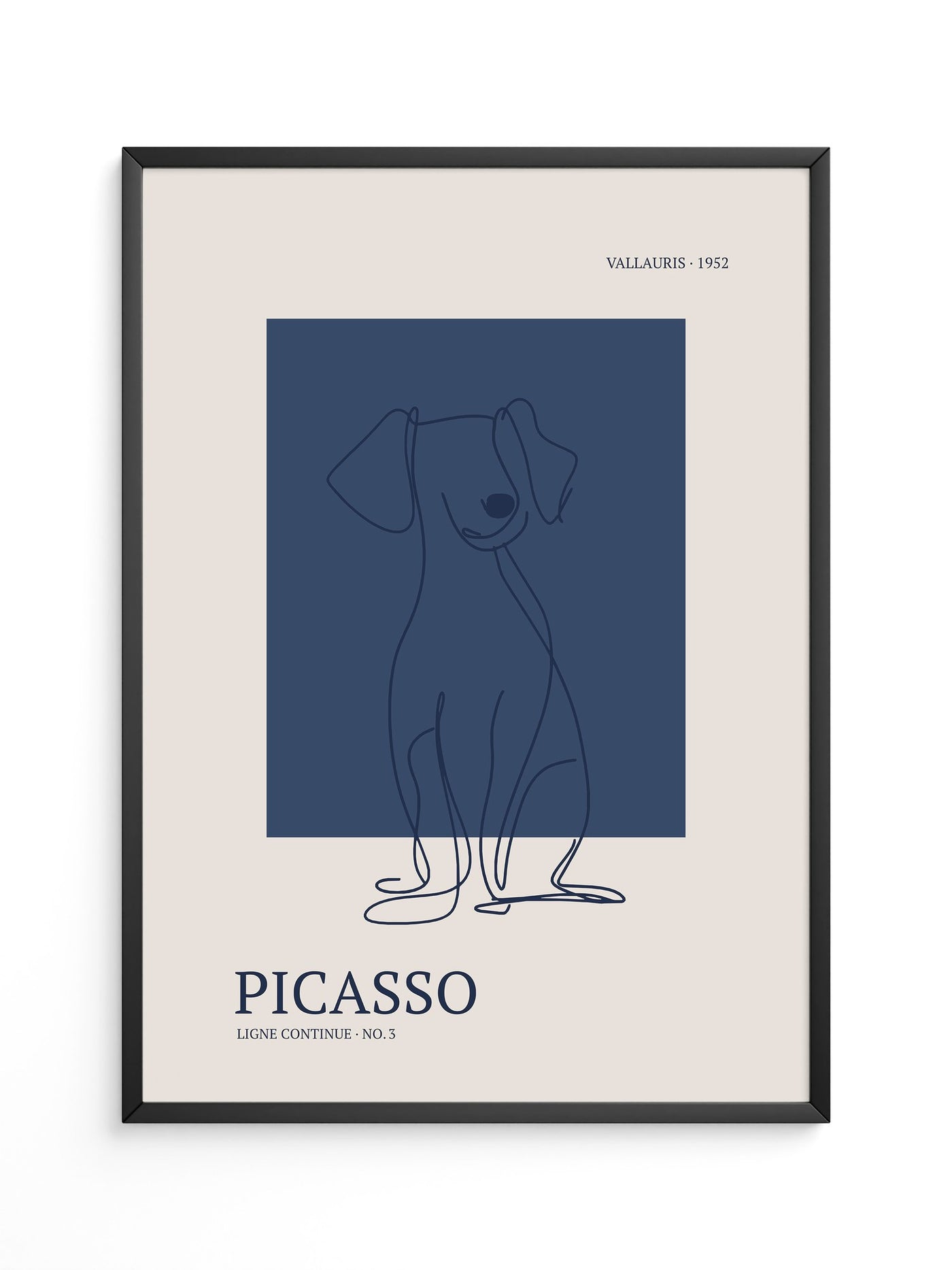 Hund Linie Blau Retro