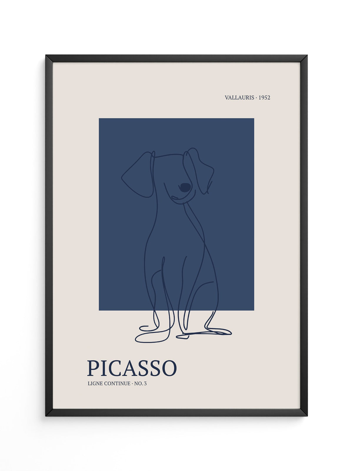 Hund Linie Blau Retro