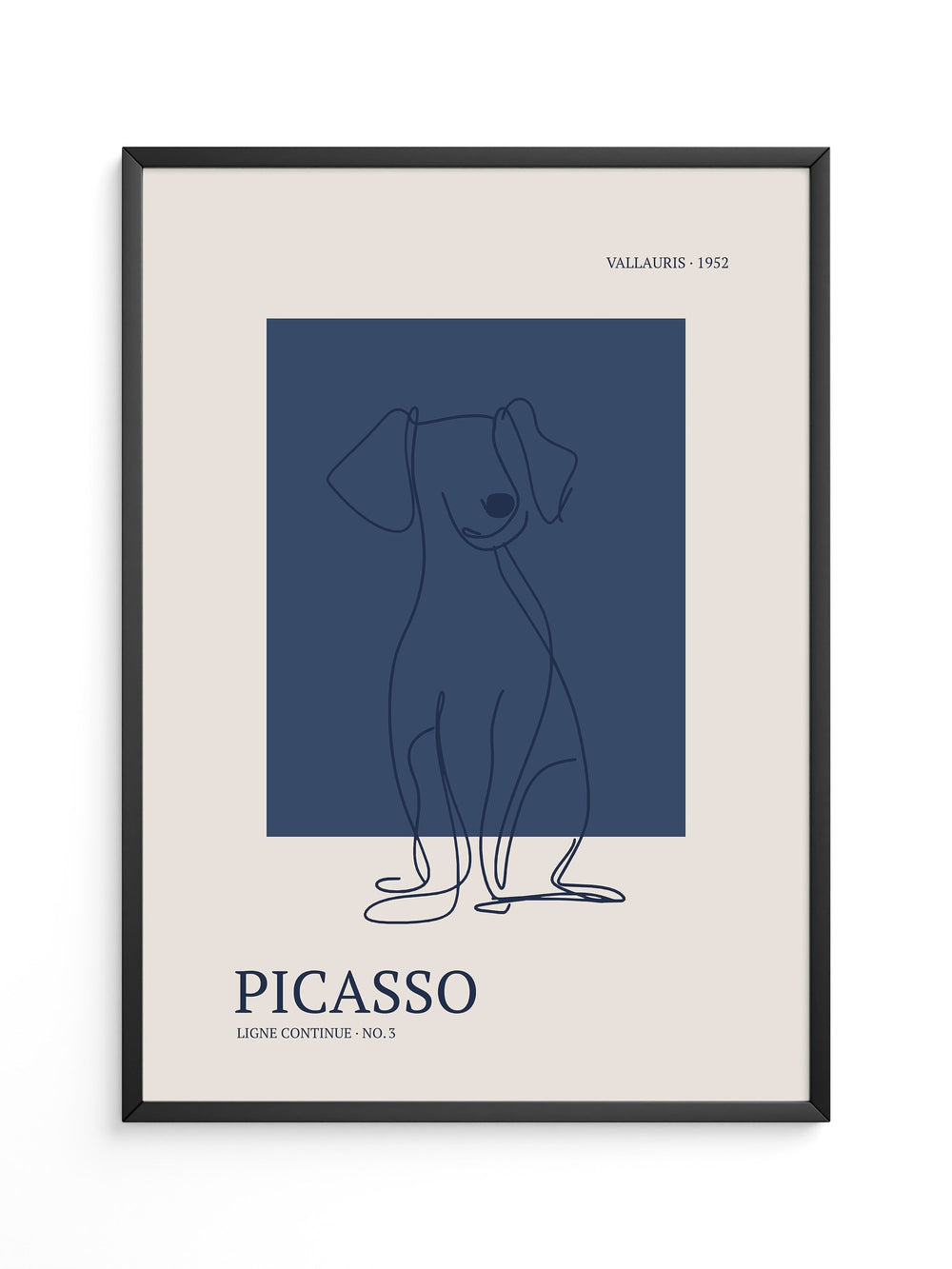 Hund Linie Blau Retro