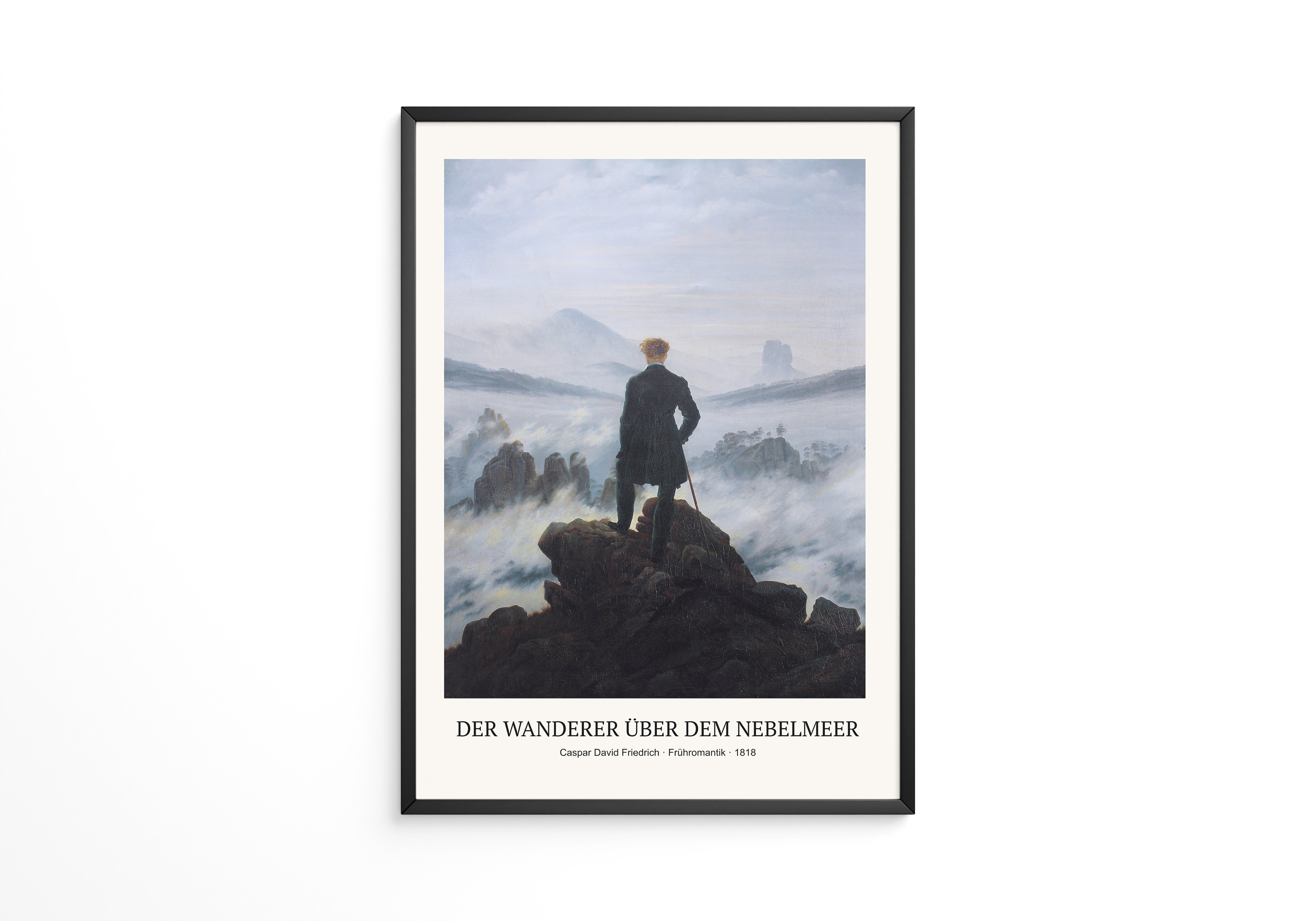 Wanderer Nebelmeer Romantische Landschaft