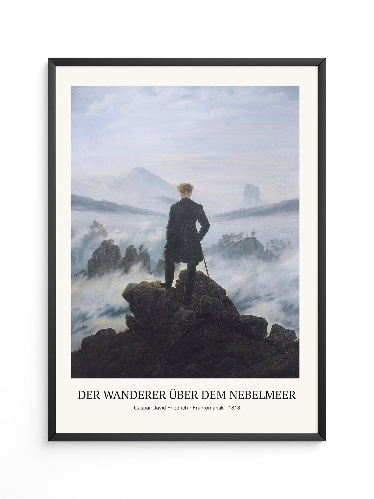 Wanderer Nebelmeer Romantische Landschaft