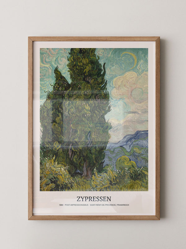 Zypressen Landschaft Wirbelhimmel