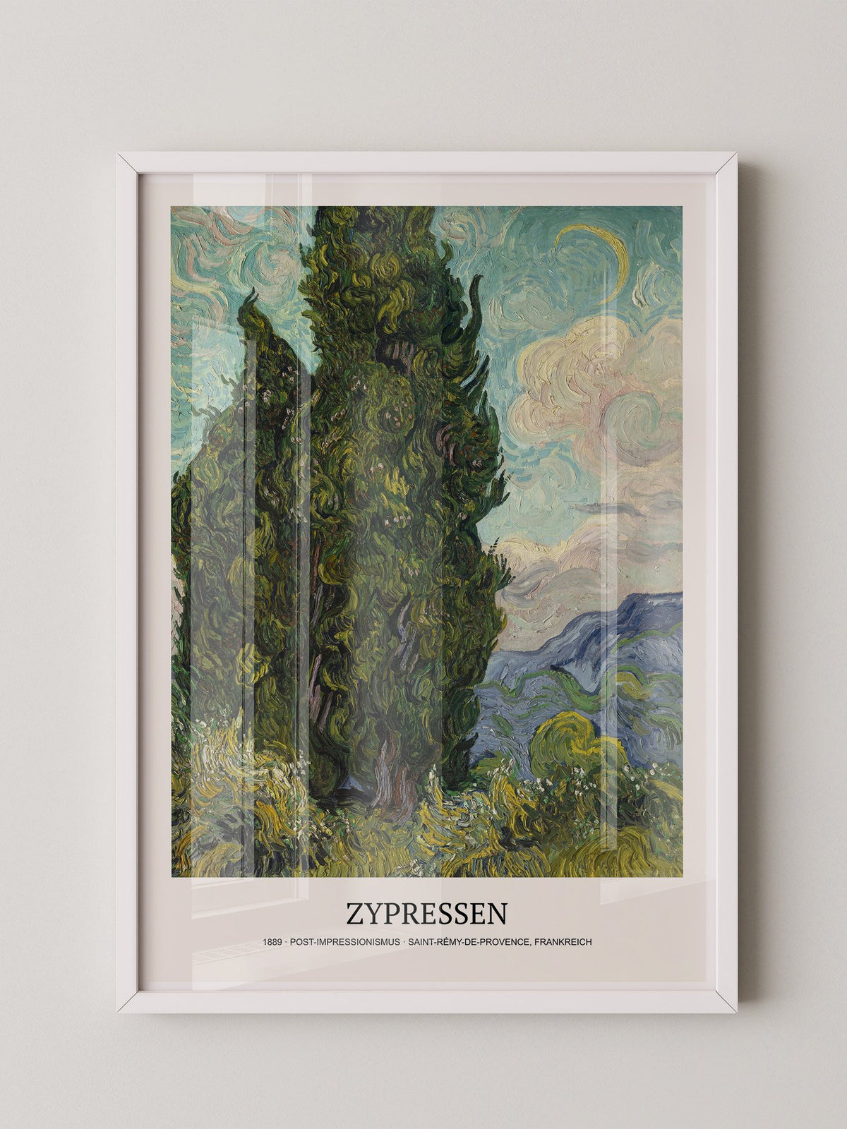 Zypressen Landschaft Wirbelhimmel