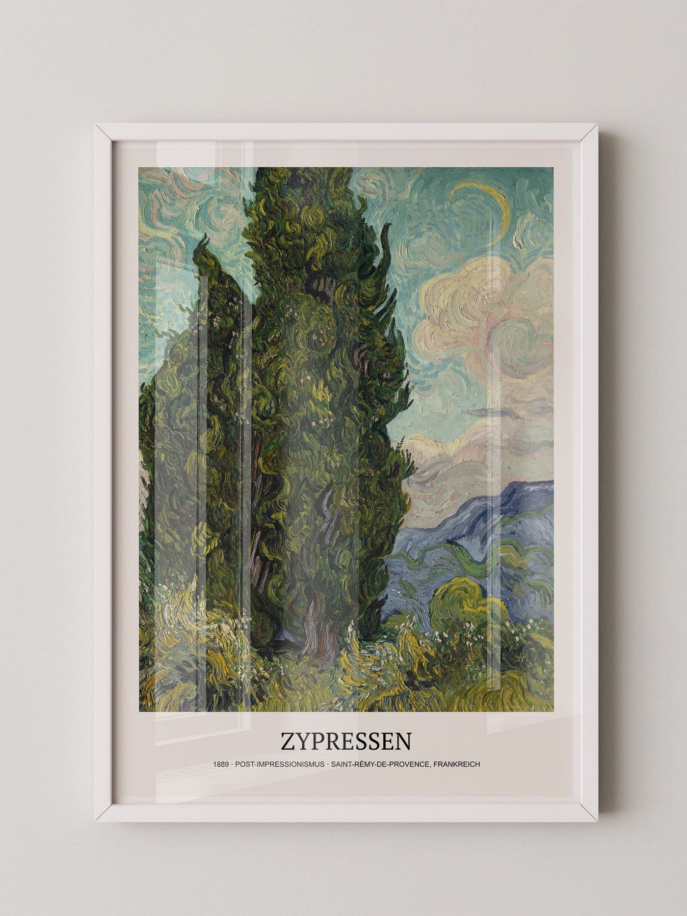 Zypressen Landschaft Wirbelhimmel