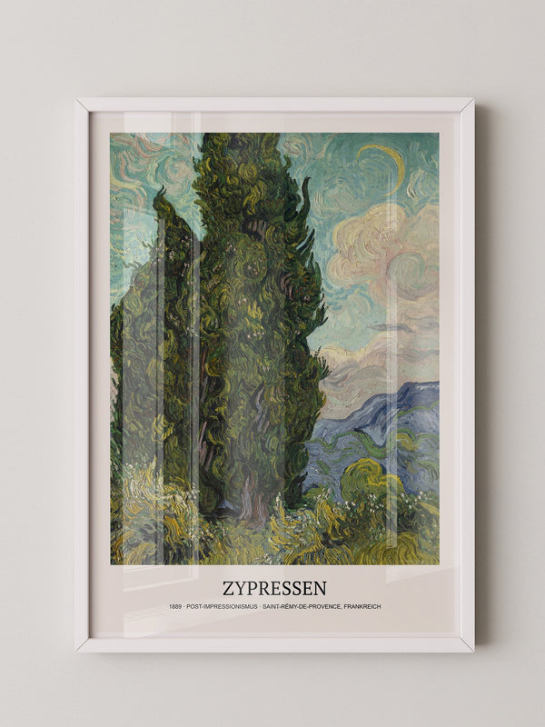 Zypressen Landschaft Wirbelhimmel