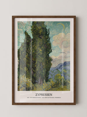 Zypressen Landschaft Wirbelhimmel