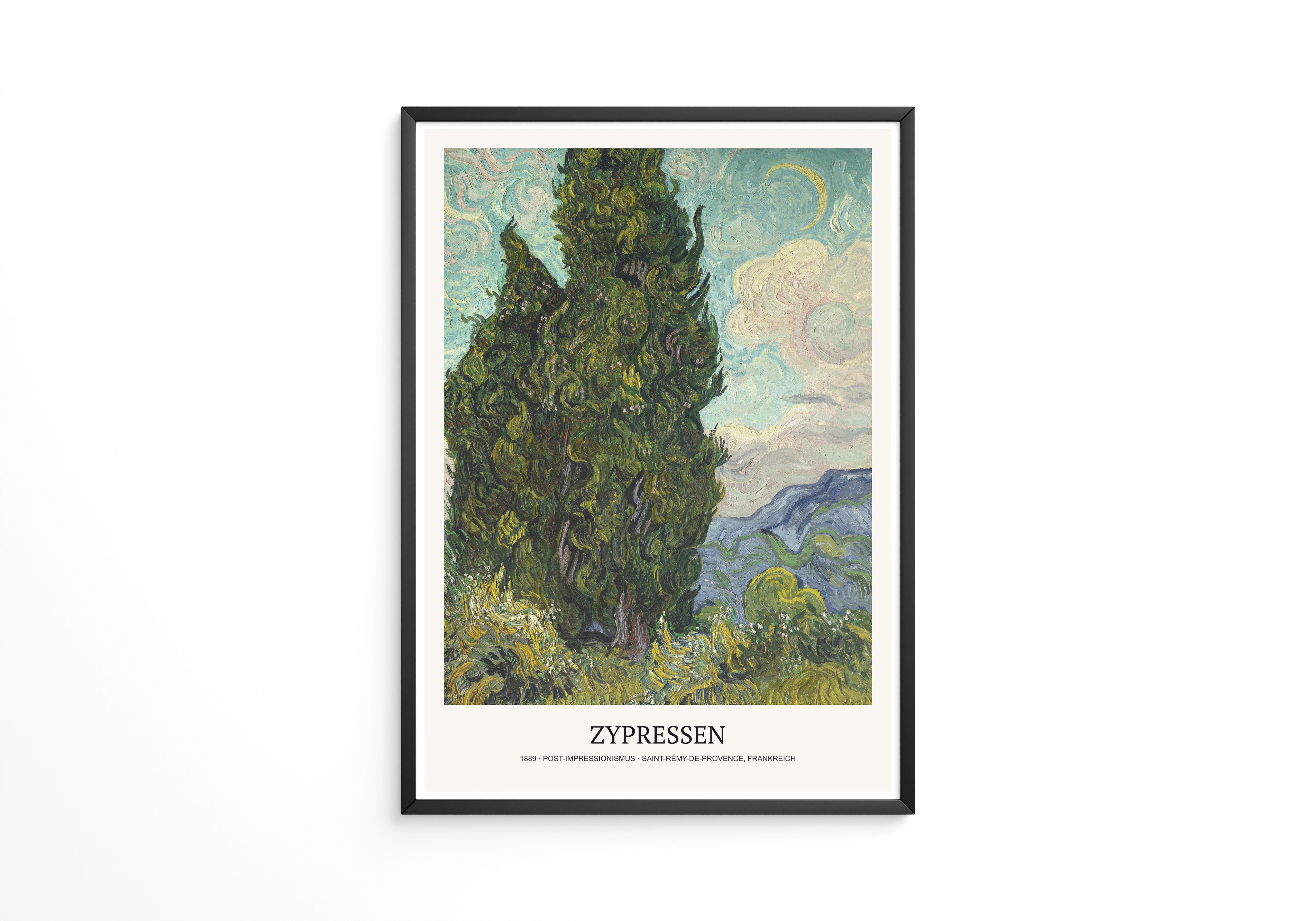 Zypressen Landschaft Wirbelhimmel