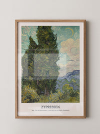 Zypressen Landschaft Wirbelhimmel