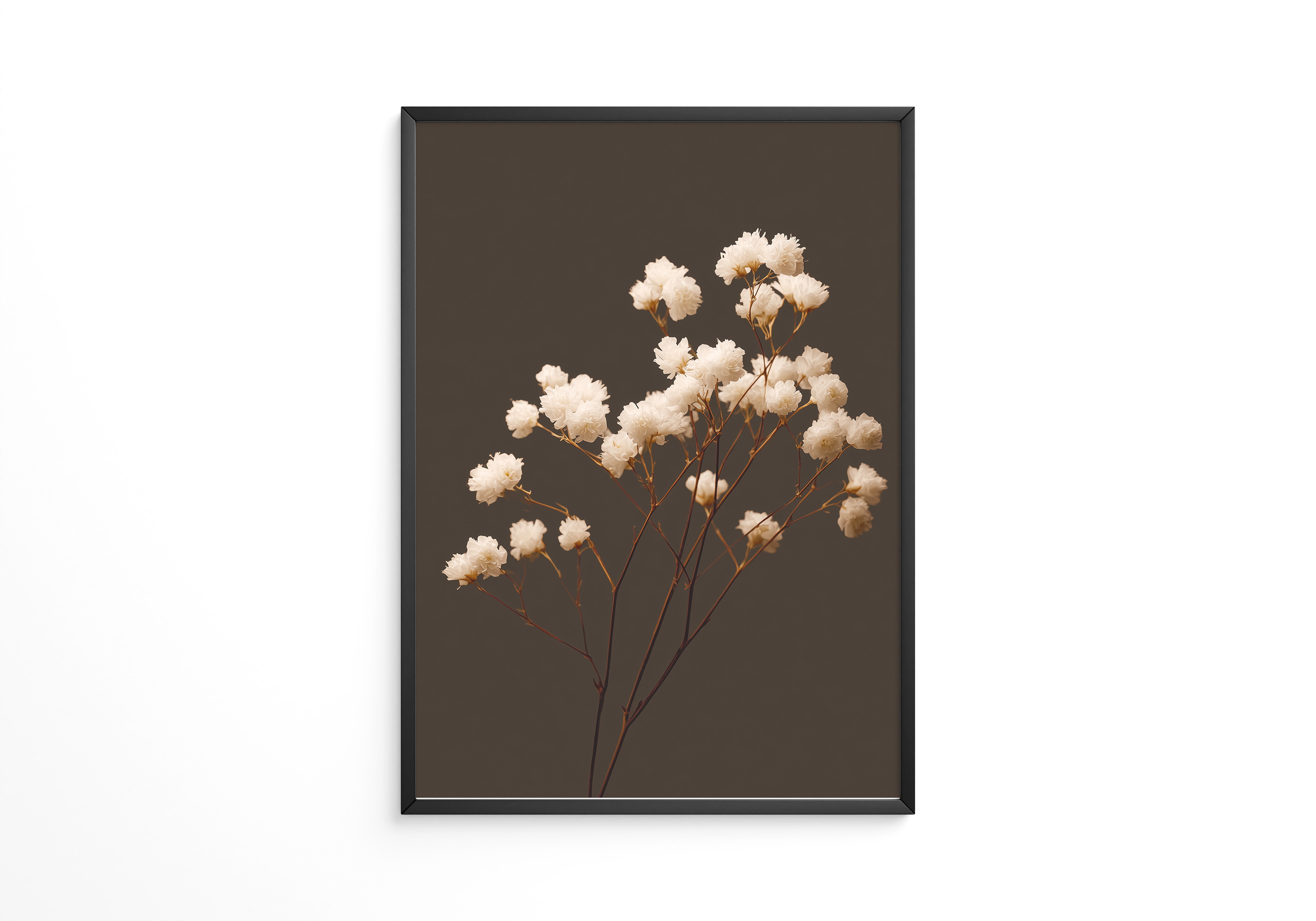 Weiße Blüten Zweige Minimalistisch