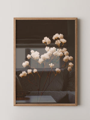 Weiße Blüten Zweige Minimalistisch