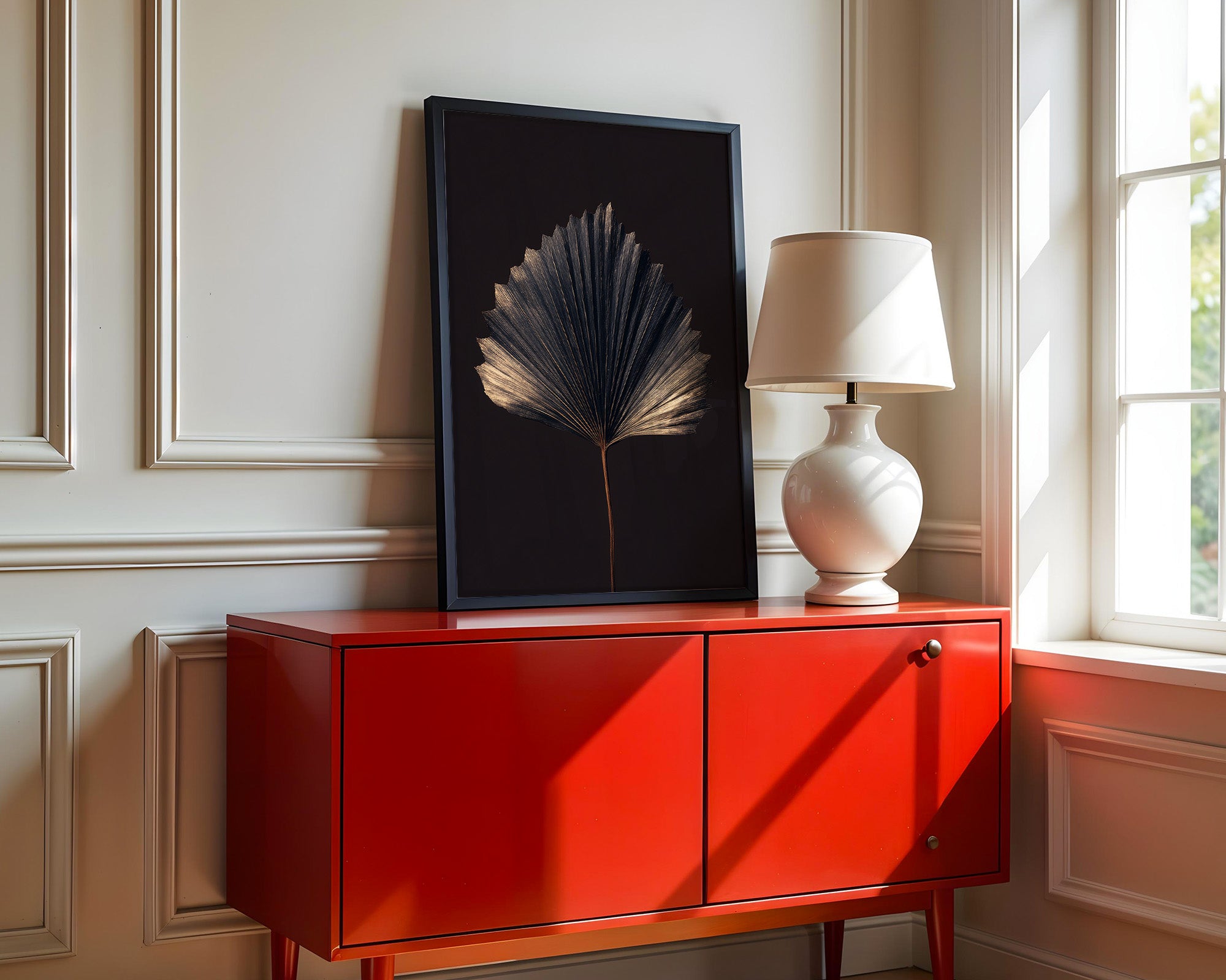 Fächerblatt Goldene Strukturen