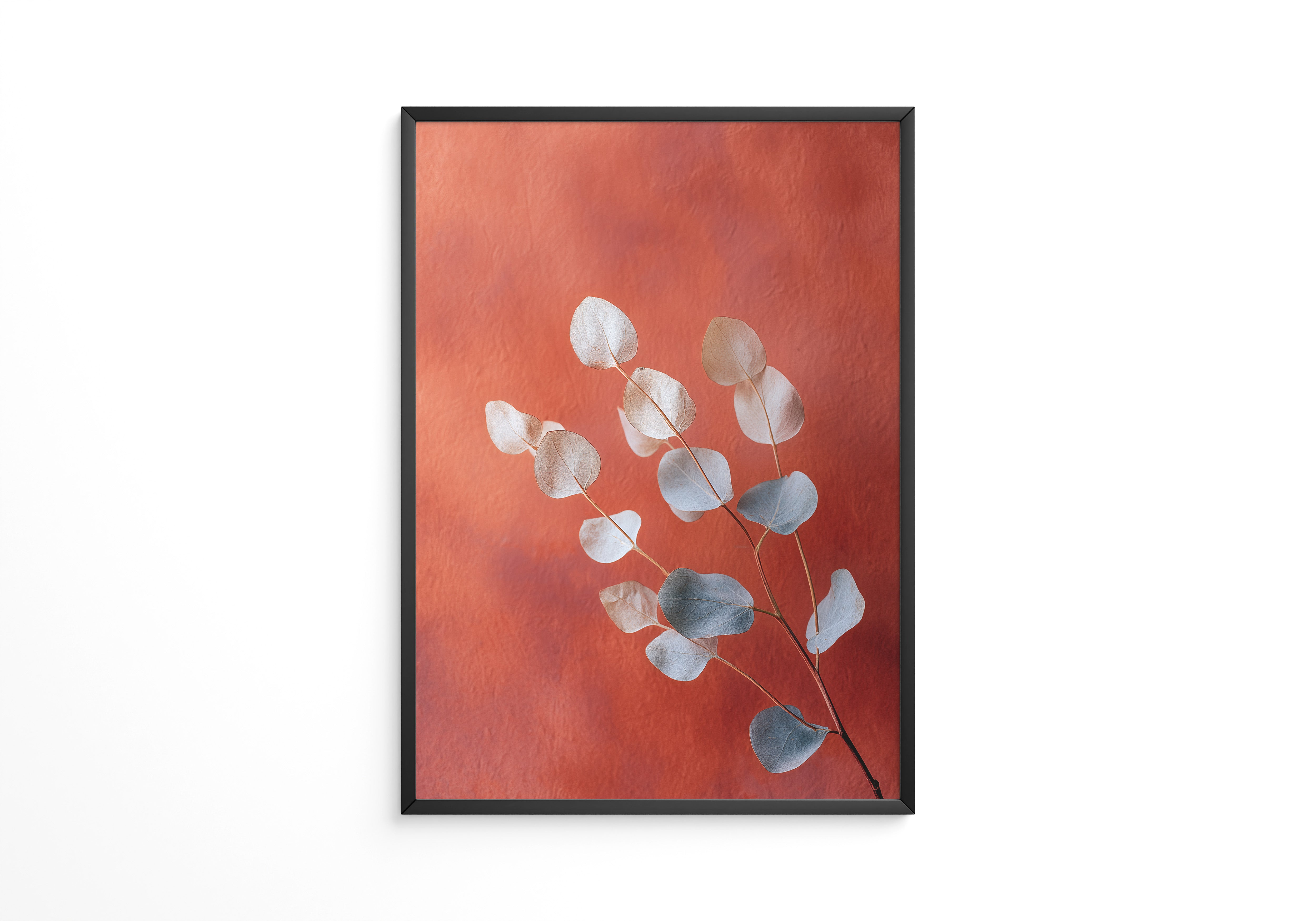 Eukalyptus Blätter orange Hintergrund