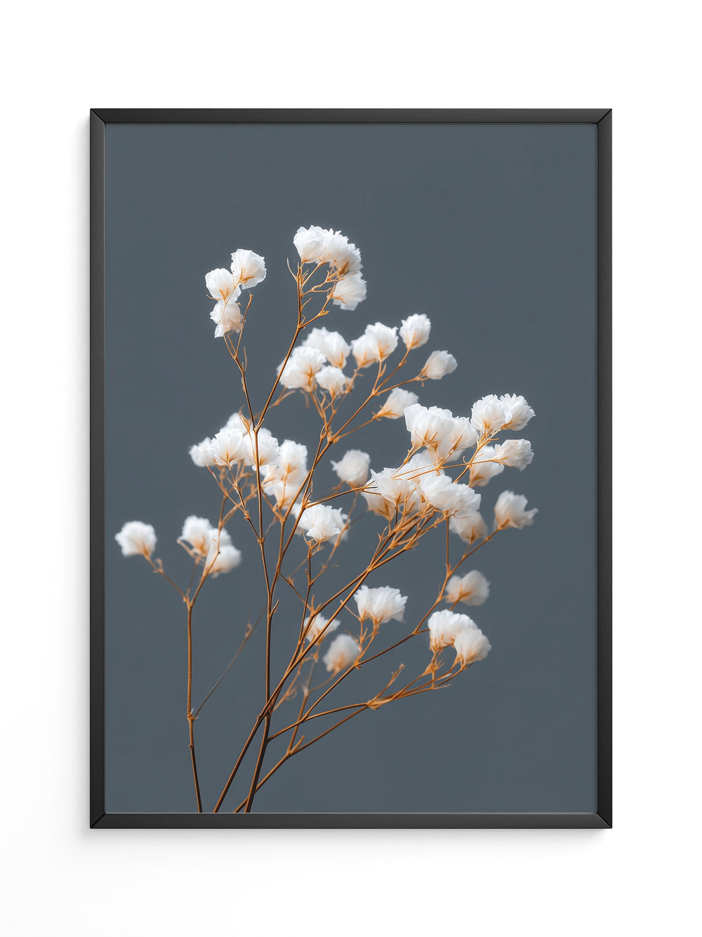 Blumenstrauß Weiß auf Grau