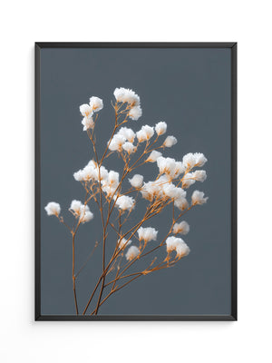 Blumenstrauß Weiß auf Grau