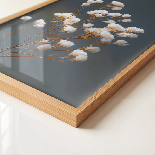 Blumenstrauß Weiß auf Grau