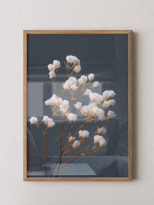 Blumenstrauß Weiß auf Grau
