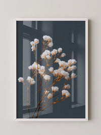 Blumenstrauß Weiß auf Grau