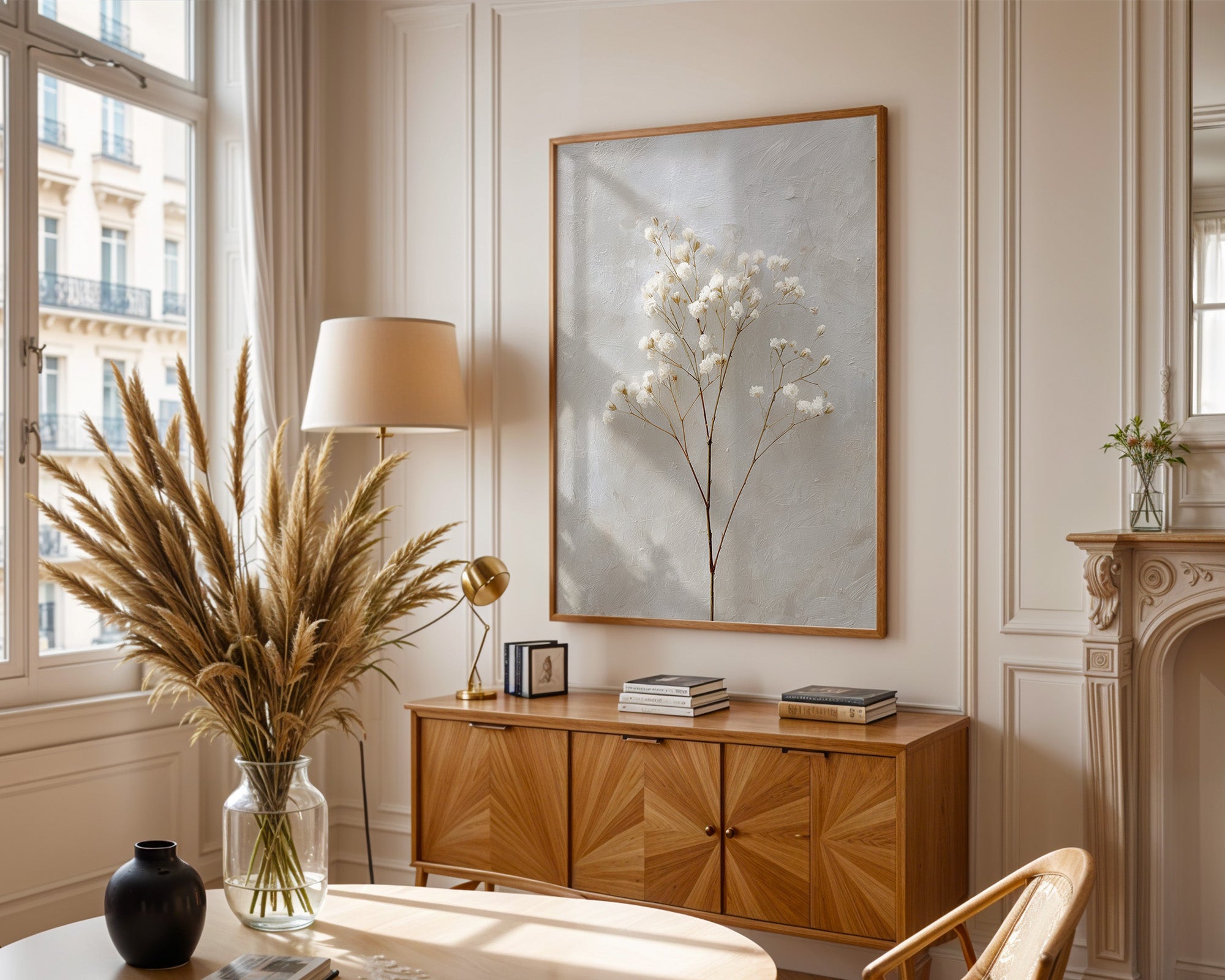 Weiße Trockenblumen Textur