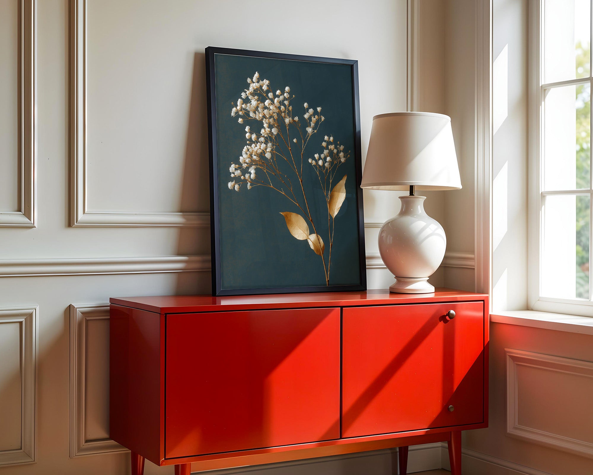 Trockenblumen Goldener Kontrast