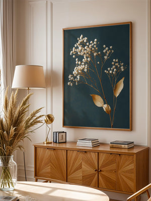 Trockenblumen Goldener Kontrast