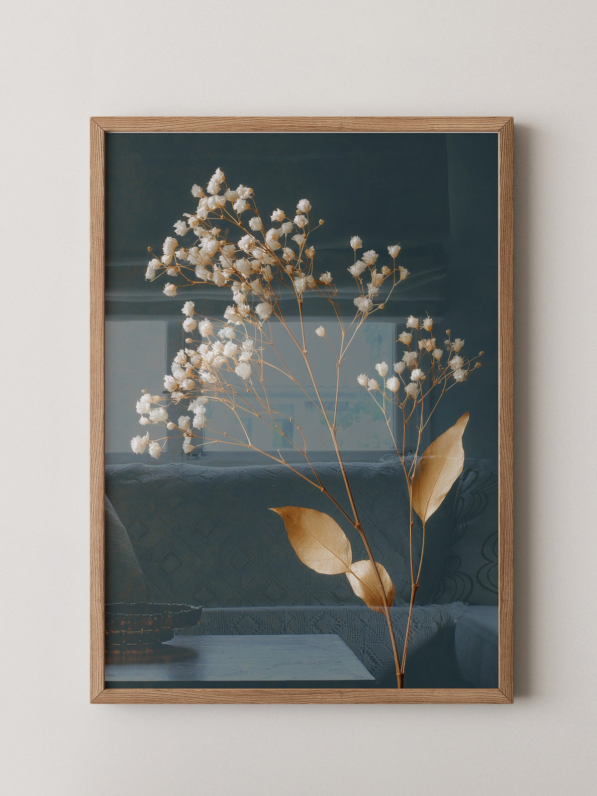 Trockenblumen Goldener Kontrast