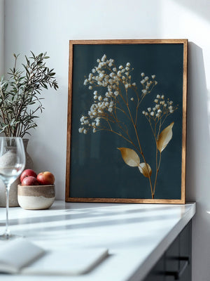 Trockenblumen Goldener Kontrast