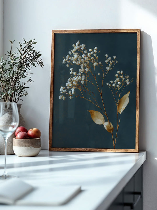 Trockenblumen Goldener Kontrast