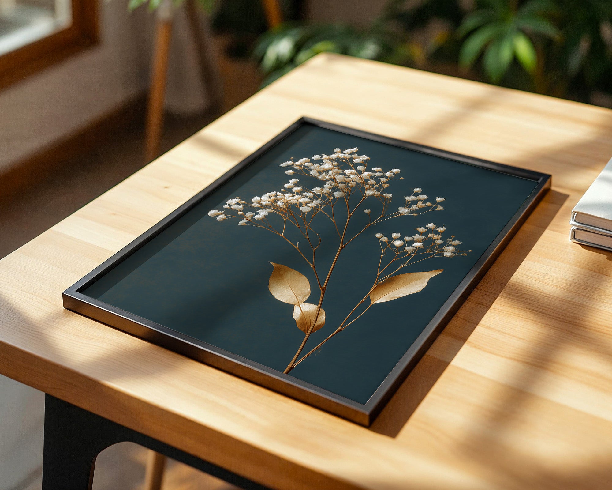 Trockenblumen Goldener Kontrast