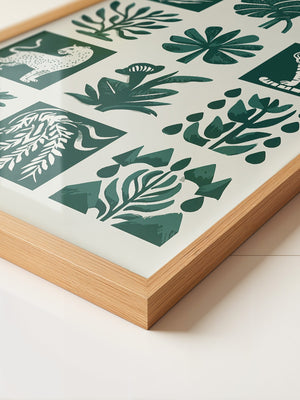 Tropische Flora Tiere Grafik