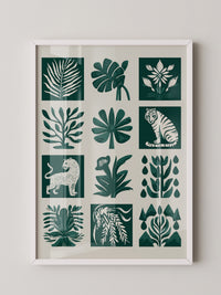 Tropische Flora Tiere Grafik