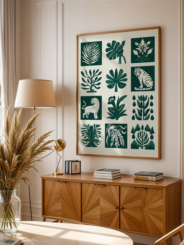 Tropische Flora Tiere Grafik