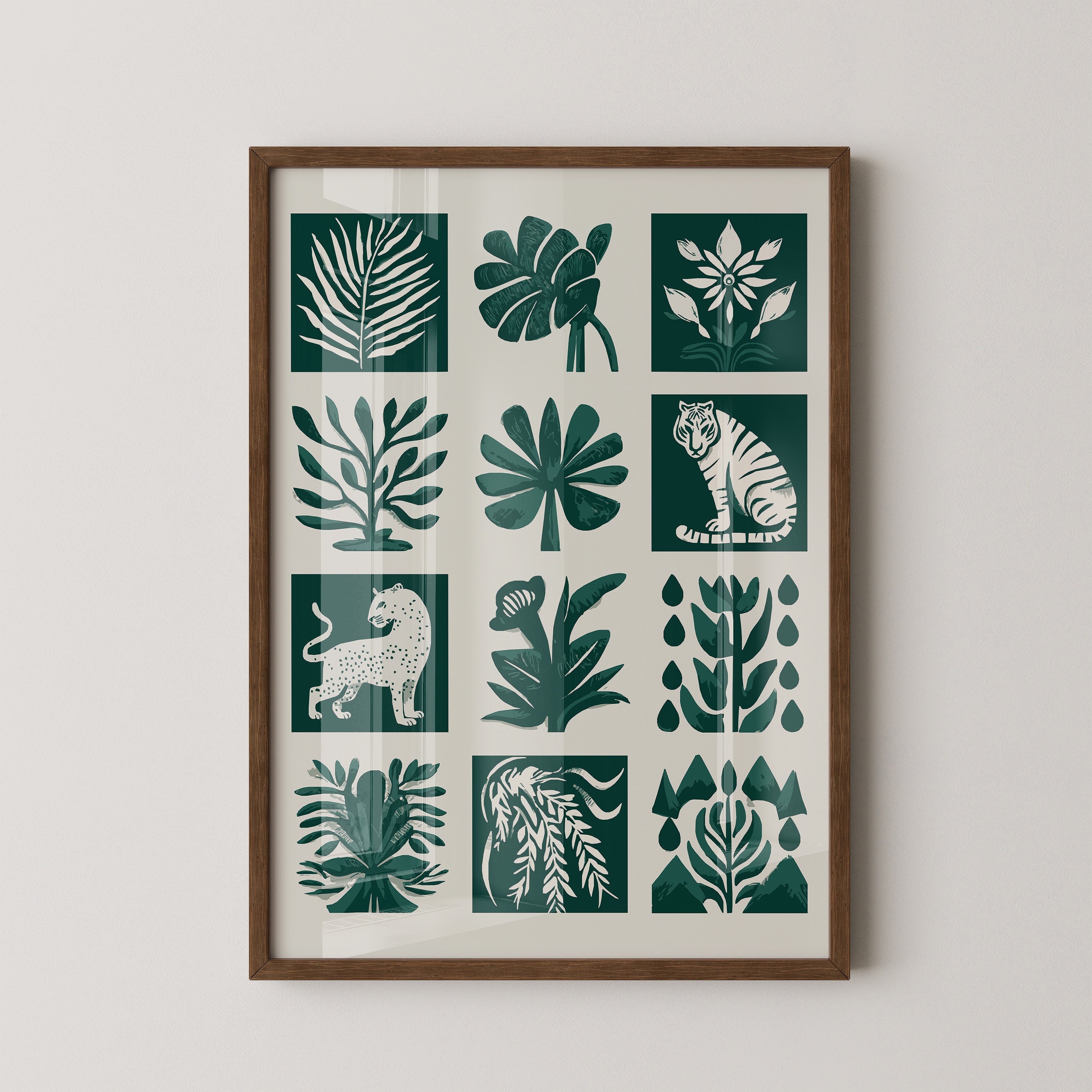 Tropische Flora Tiere Grafik