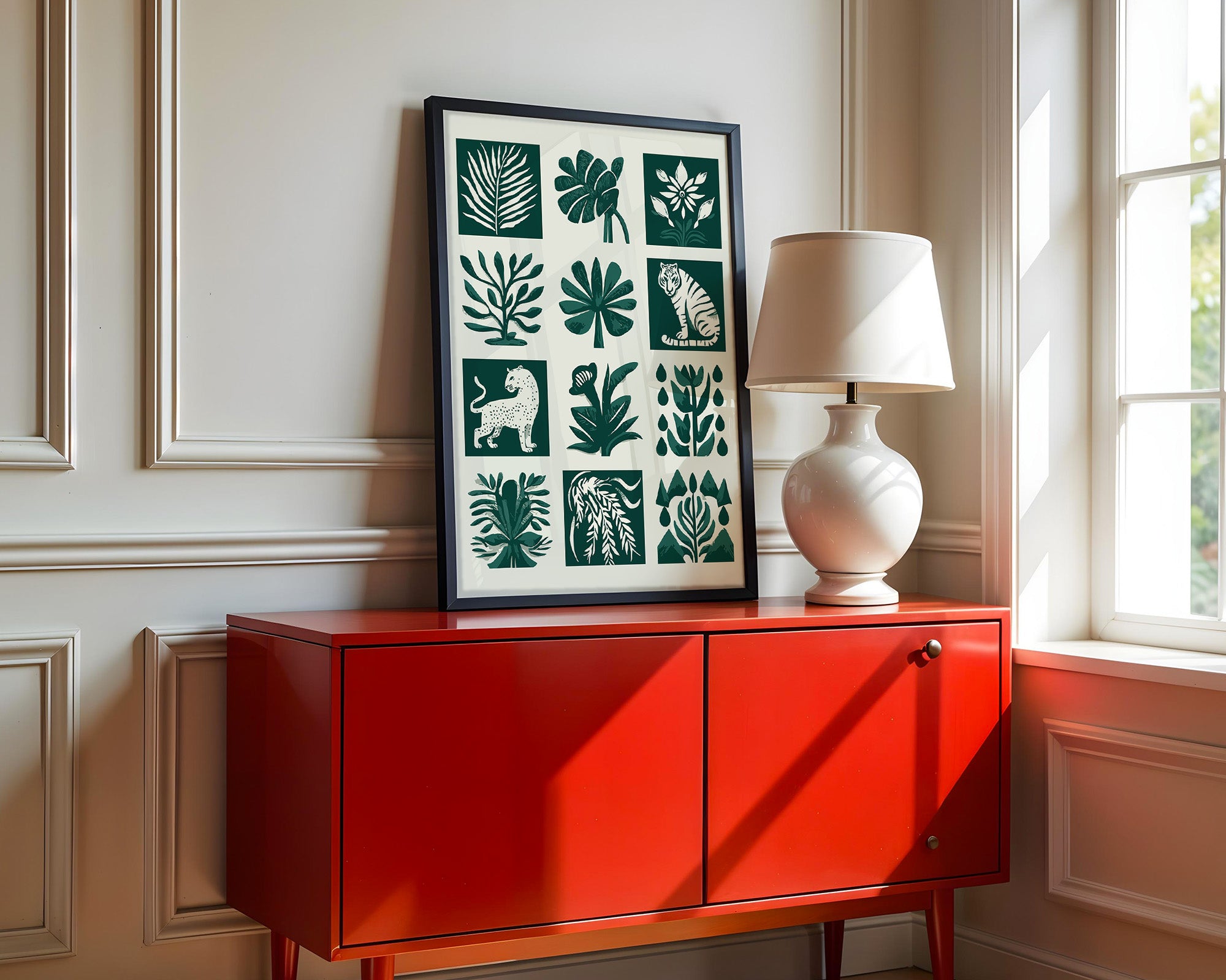 Tropische Flora Tiere Grafik