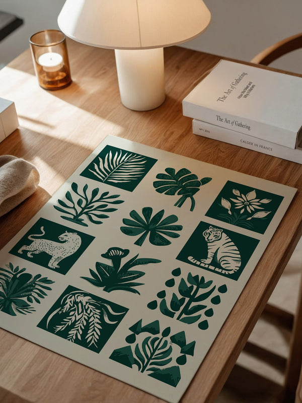 Tropische Flora Tiere Grafik