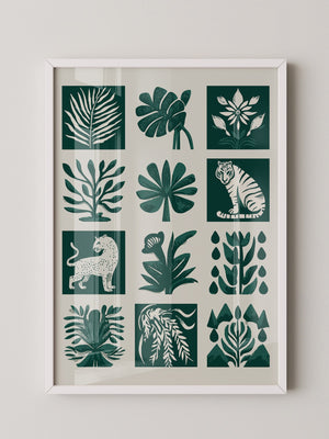 Tropische Flora Tiere Grafik