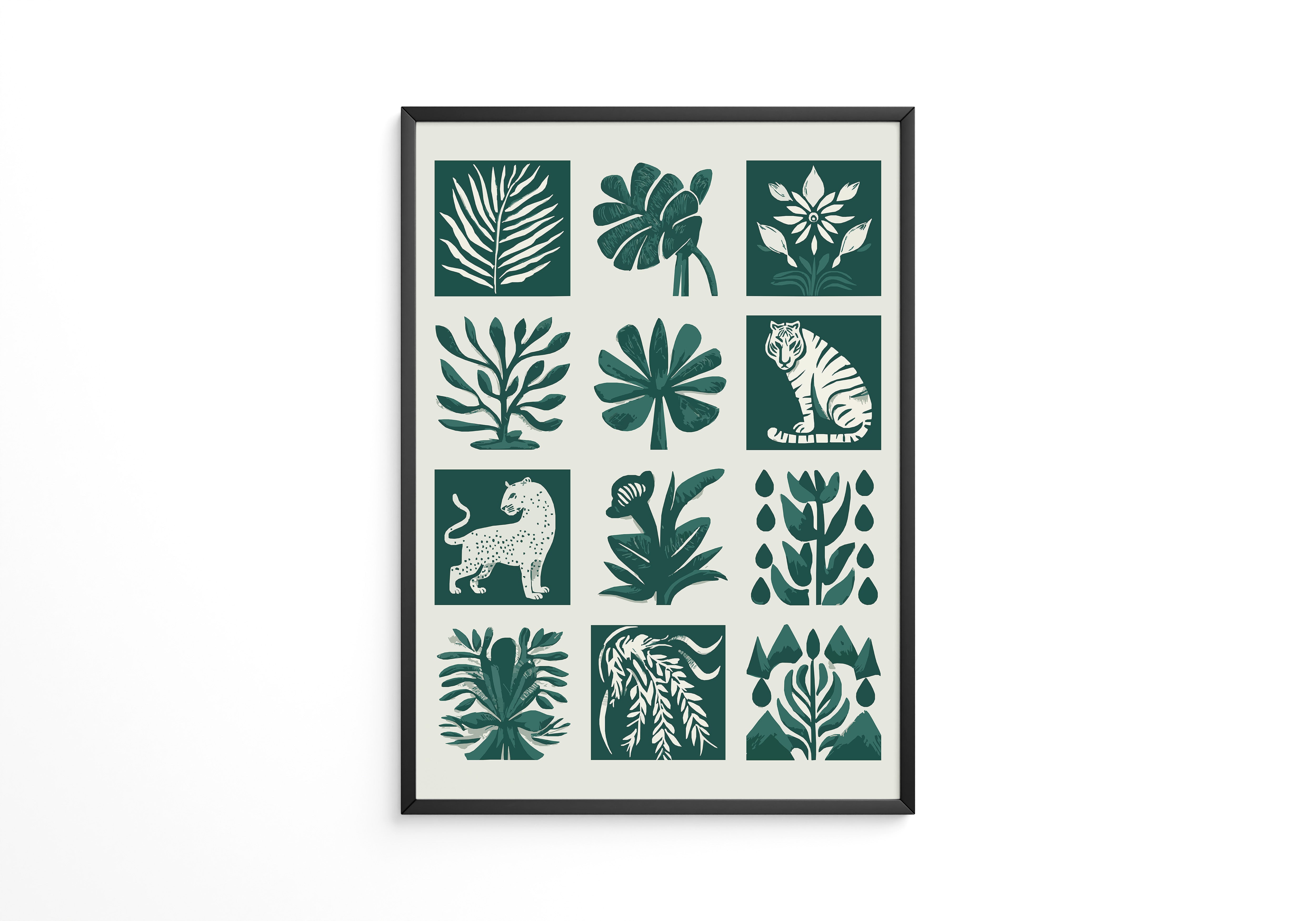 Tropische Flora Tiere Grafik