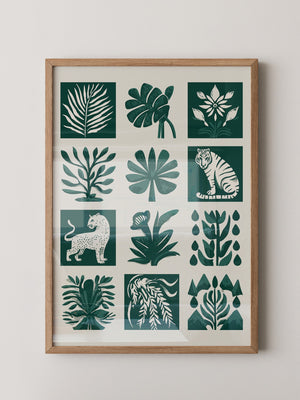 Tropische Flora Tiere Grafik