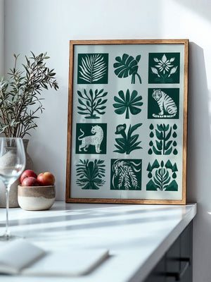 Tropische Flora Tiere Grafik