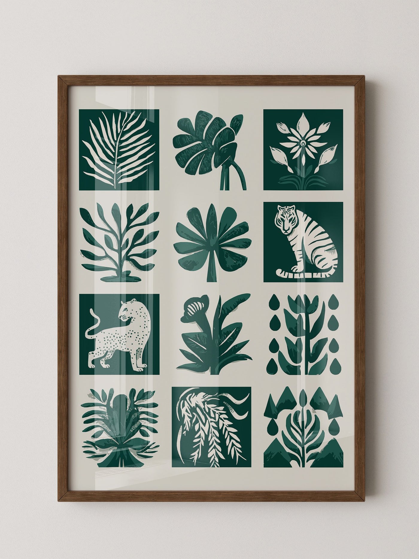 Tropische Flora Tiere Grafik