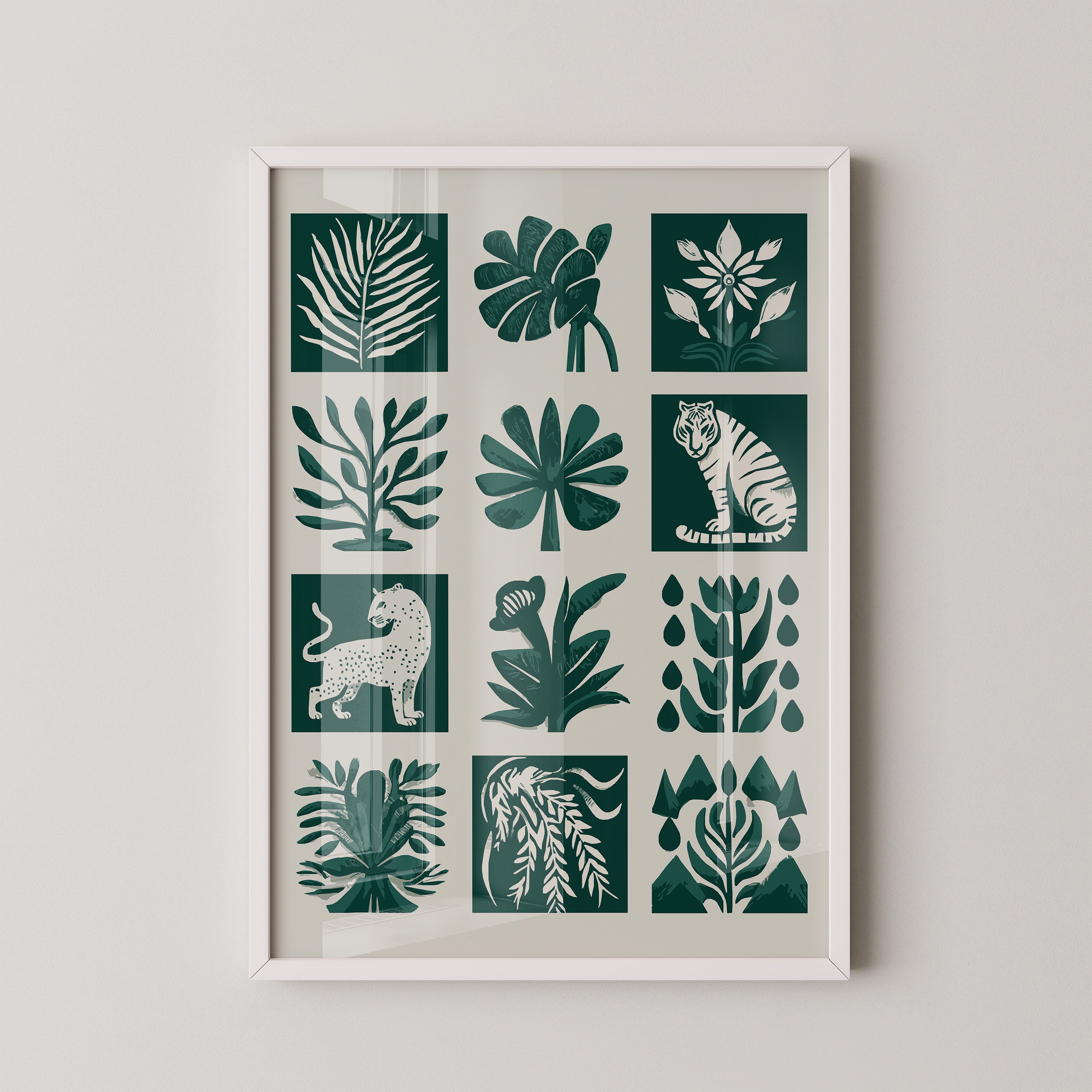 Tropische Flora Tiere Grafik