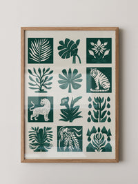 Tropische Flora Tiere Grafik