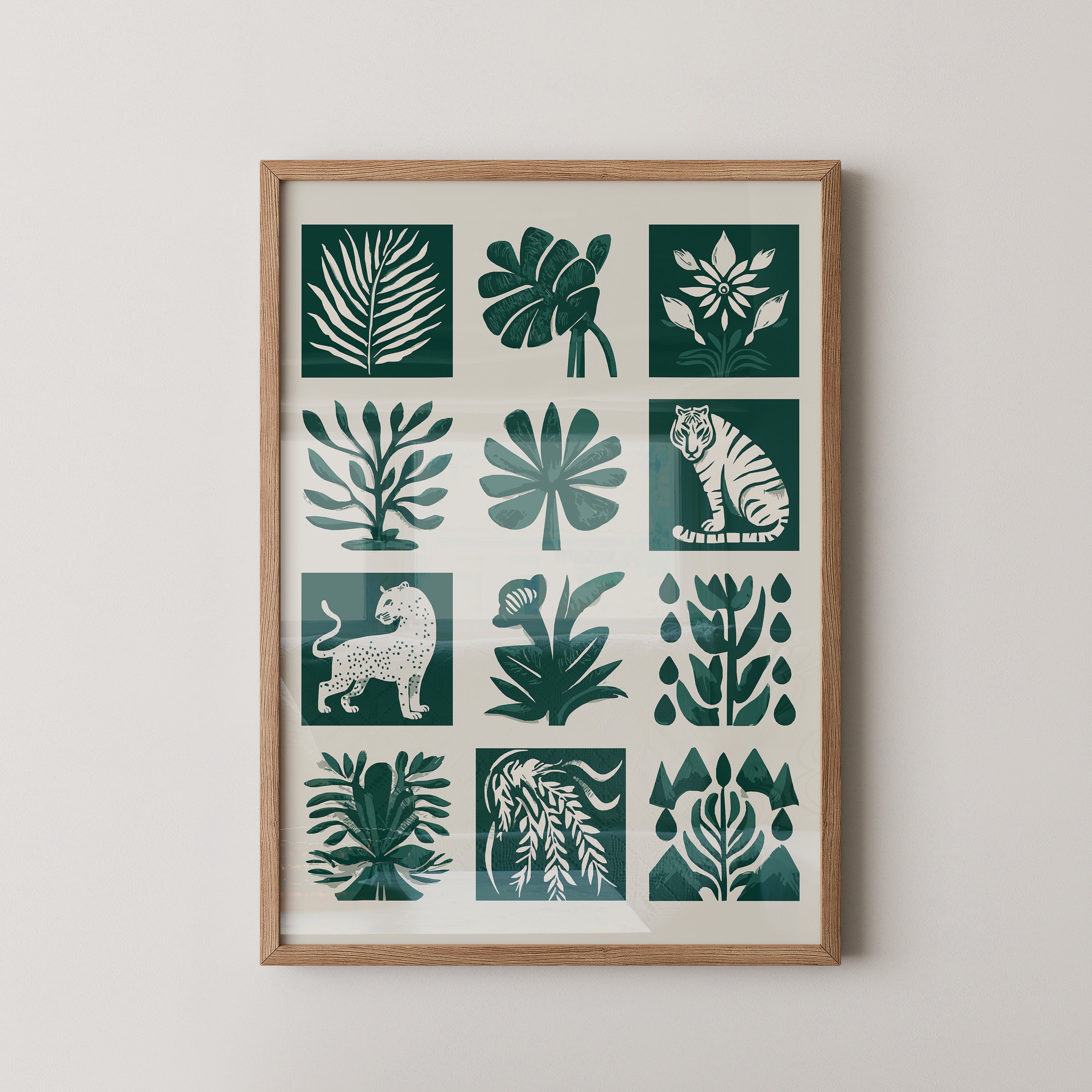 Tropische Flora Tiere Grafik