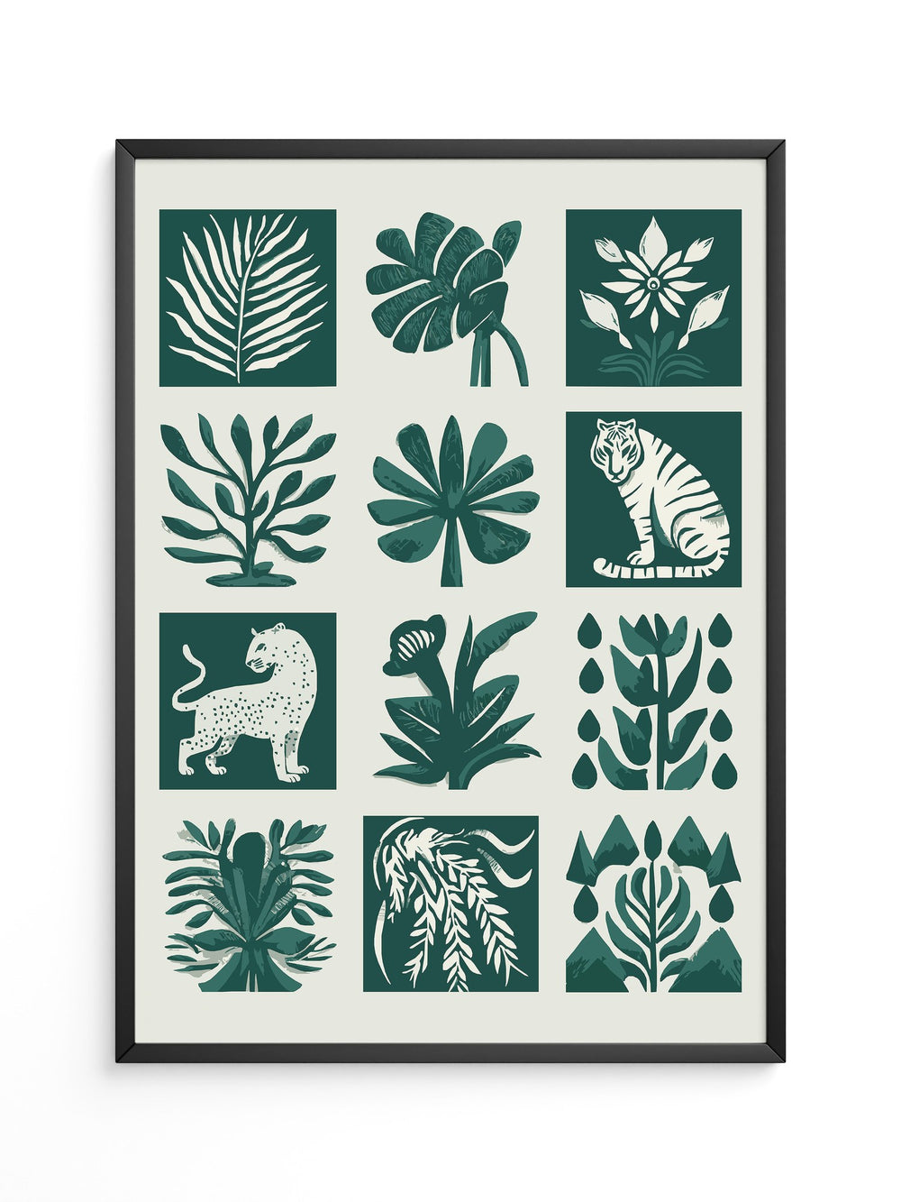Tropische Flora Tiere Grafik