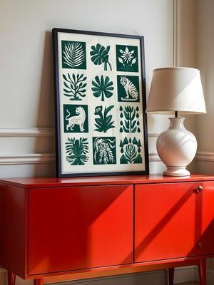 Tropische Flora Tiere Grafik